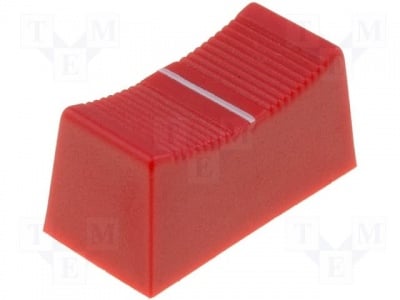 Копче за плъзгащ потенциометър CS1/4-RED Копче: плъзгач; червен; 23x11x11mm; широчина на плъзгача 3/4mm